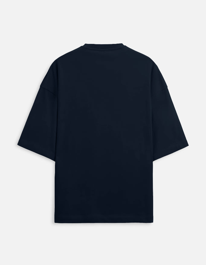 Never Give Up Oversized T-Shirt, Navy Blue