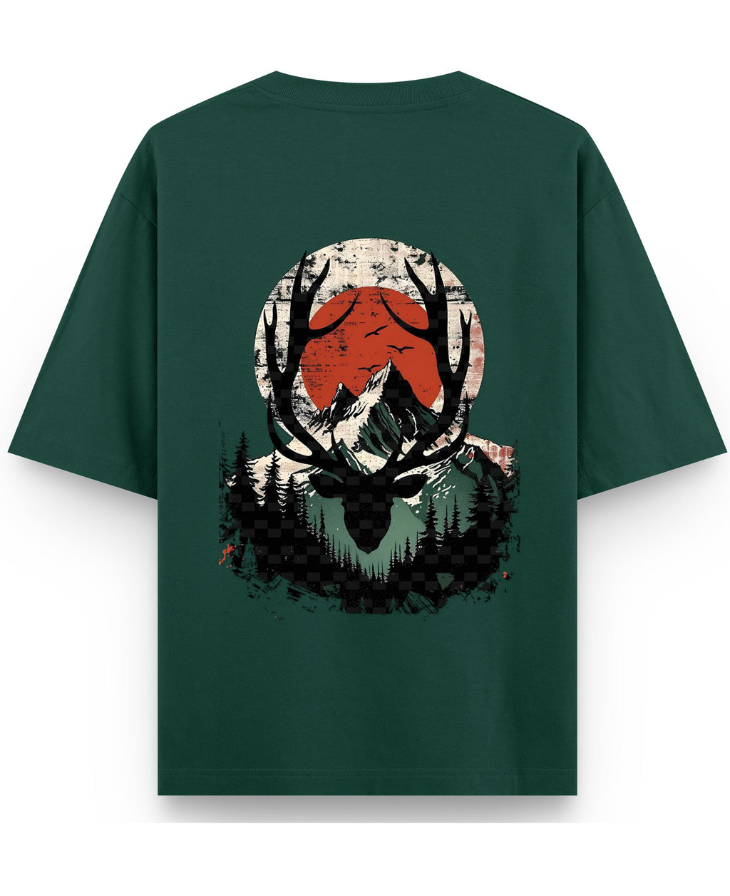 Bottle Green Oversized T-Shirt Back Design