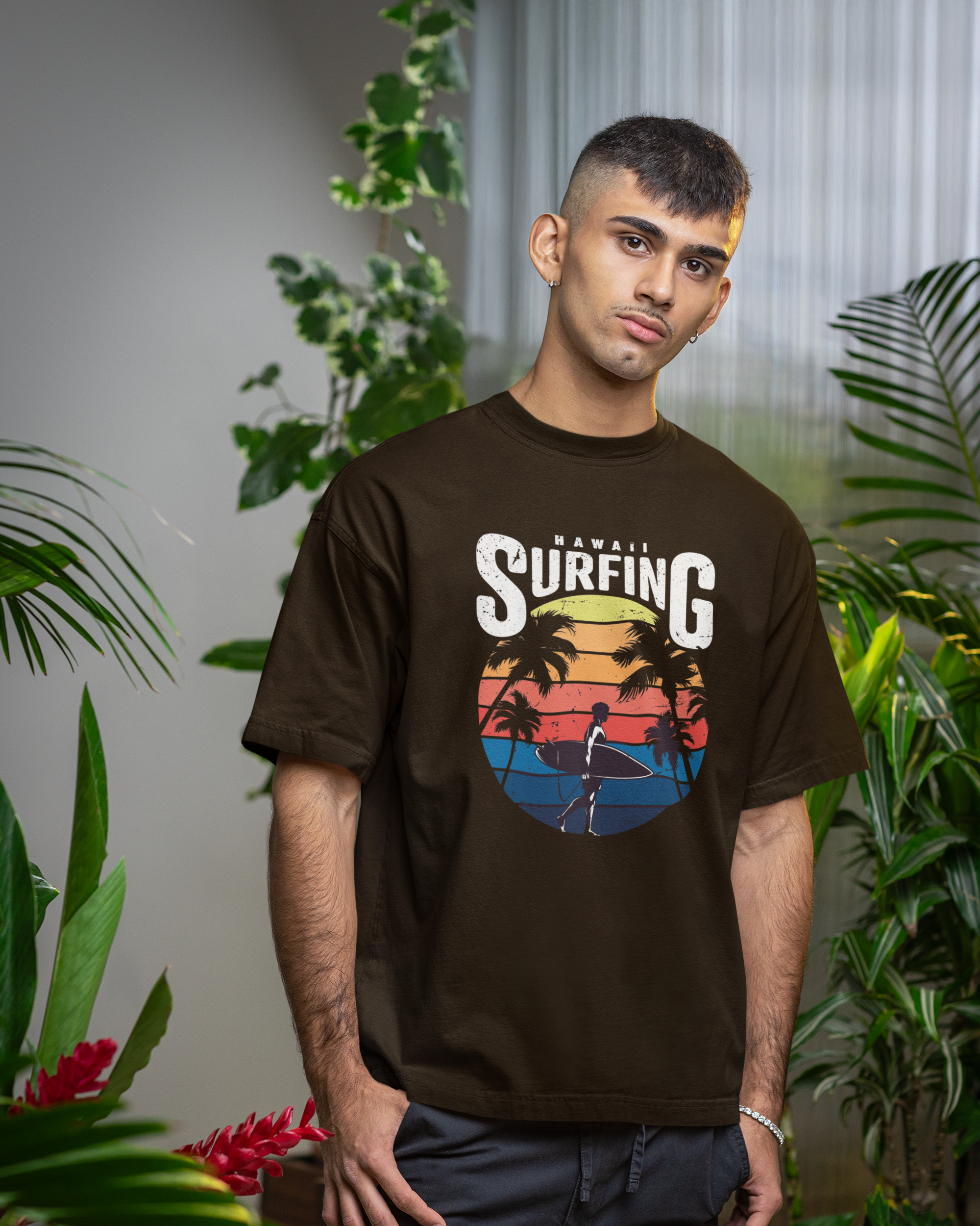 Hawaii Surfing Oversized T-Shirt