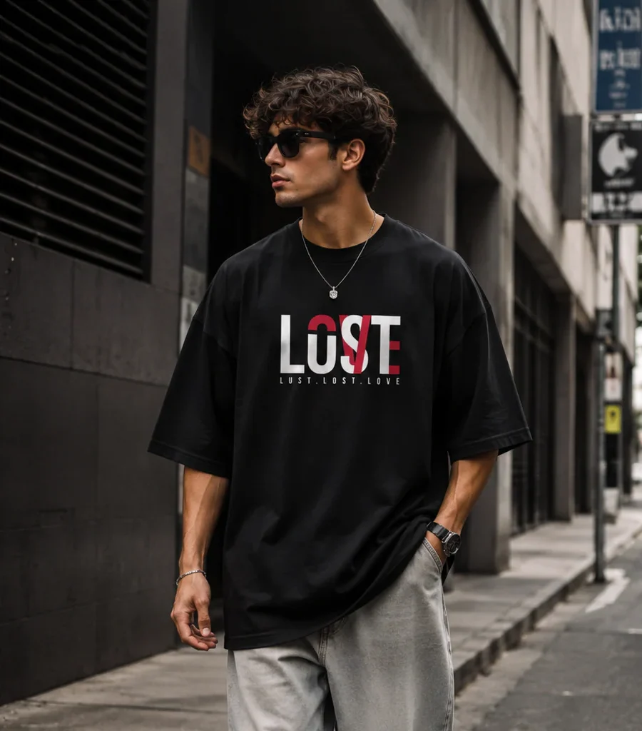 LOST oversized graphic t-shirt in 220 GSM cotton, loose streetwear fit