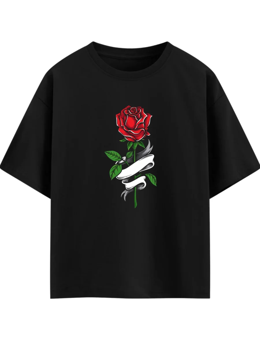 Crimson Rose Oversized T-Shirt