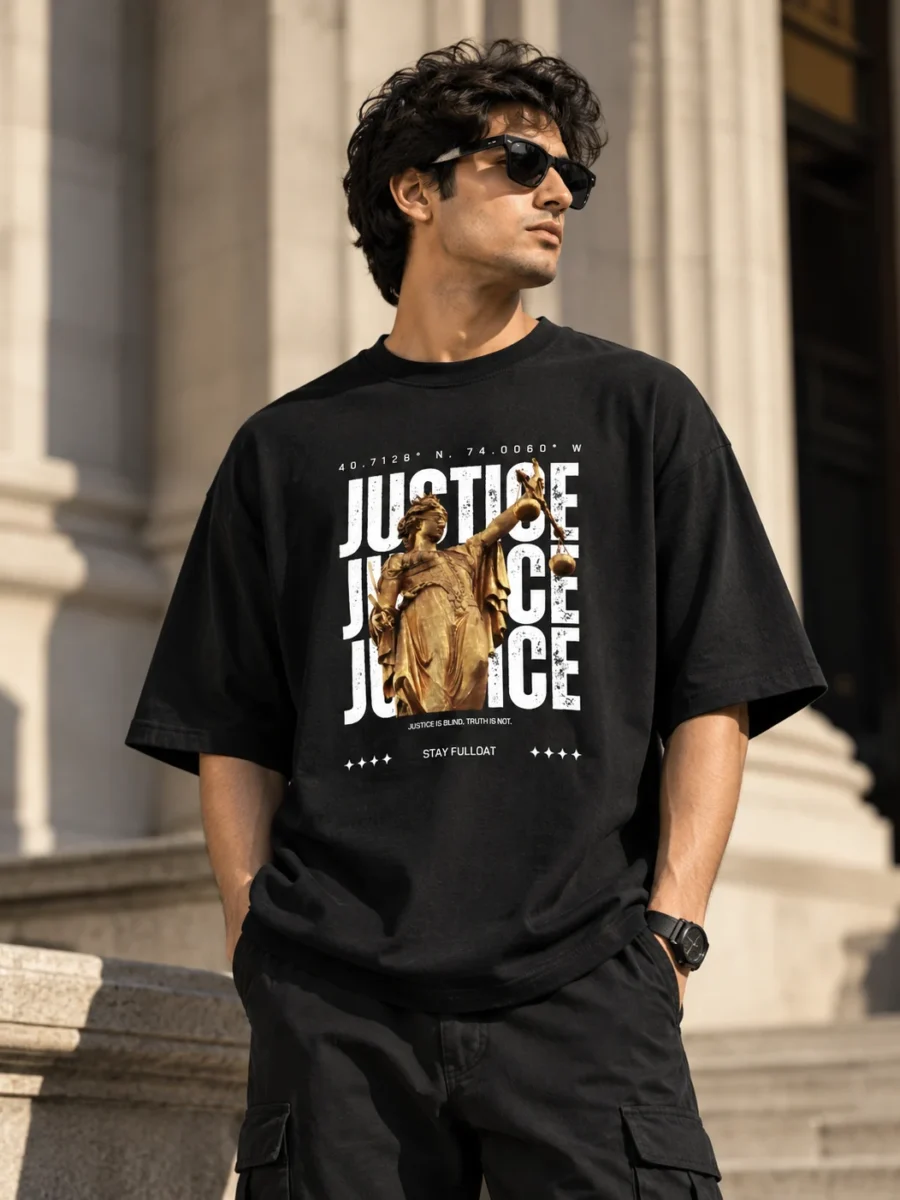 Streetwear Justice By The Columns Oversized T-Shirt